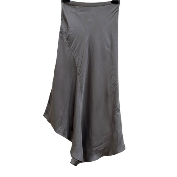 Anine Bing Bailey Silk Skirt In High Rise Silver - Picture 5 of 9